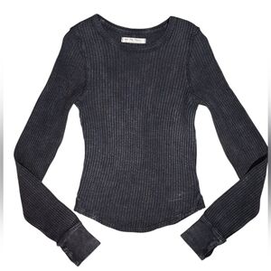 Free People Black Long Sleeve Top
